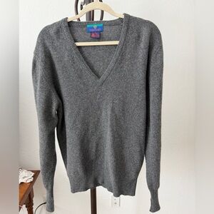 Gray V-Neck Men's Sweater
